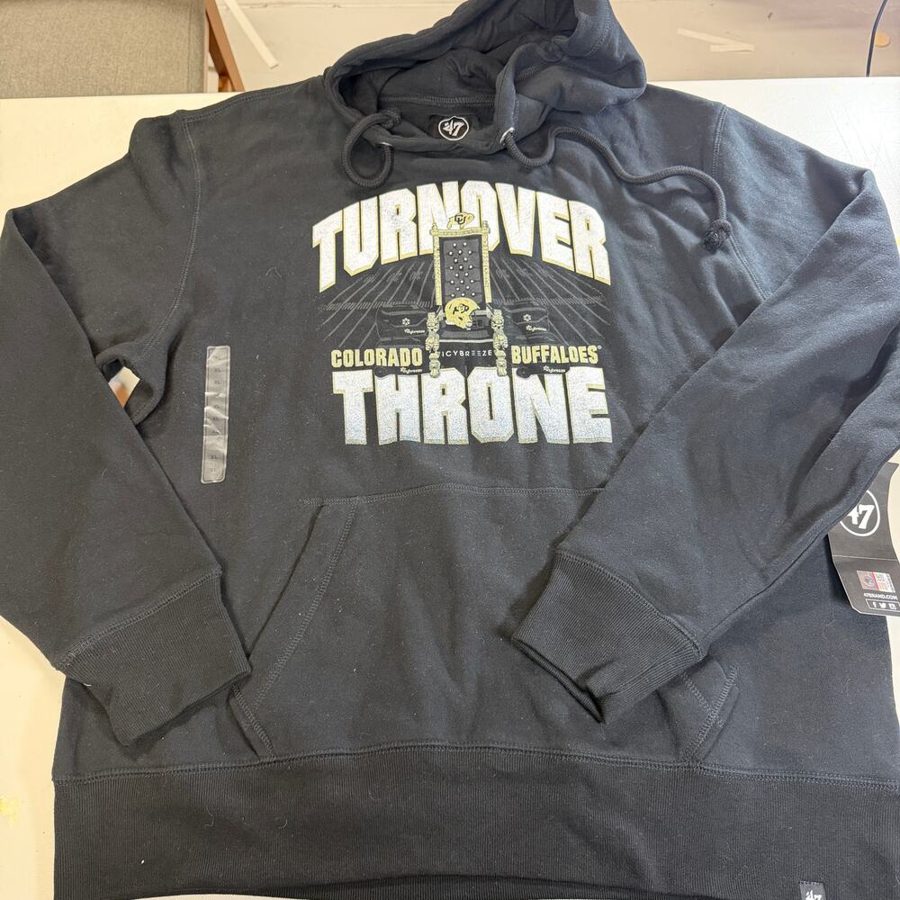 Colorado Buffaloes '47 Brand Turnover Throne Black Hoodie XL NWT